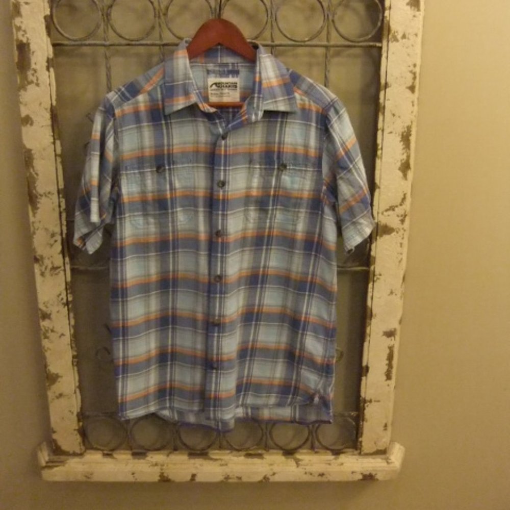 MOUNTAIN KHAKIS MENS S/S PLAID SHIRT-MEDIUM